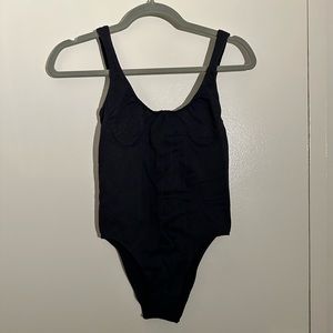 Black Ribbed Bodysuit Anthropologie